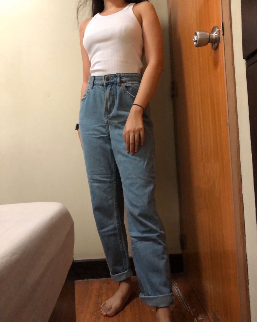 bershka high waist mom jeans