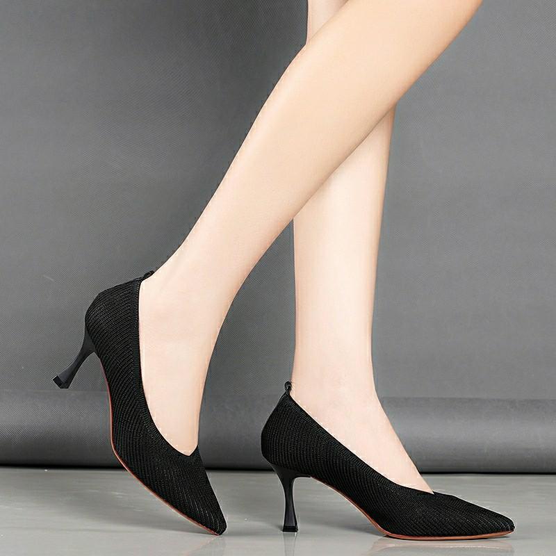 black heels pointed