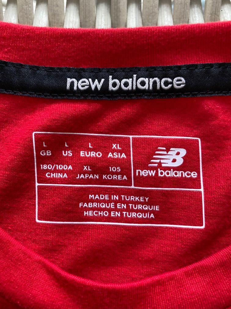 BN New Balance (NB)💯% Authentic red (Limited Edition) Liverpool Road Sign  tee for SGD$25 (size GB L, US L, EU L, Asian XL). Measurements: pit to pit-  55cm, length- 75cm, Men's Fashion,