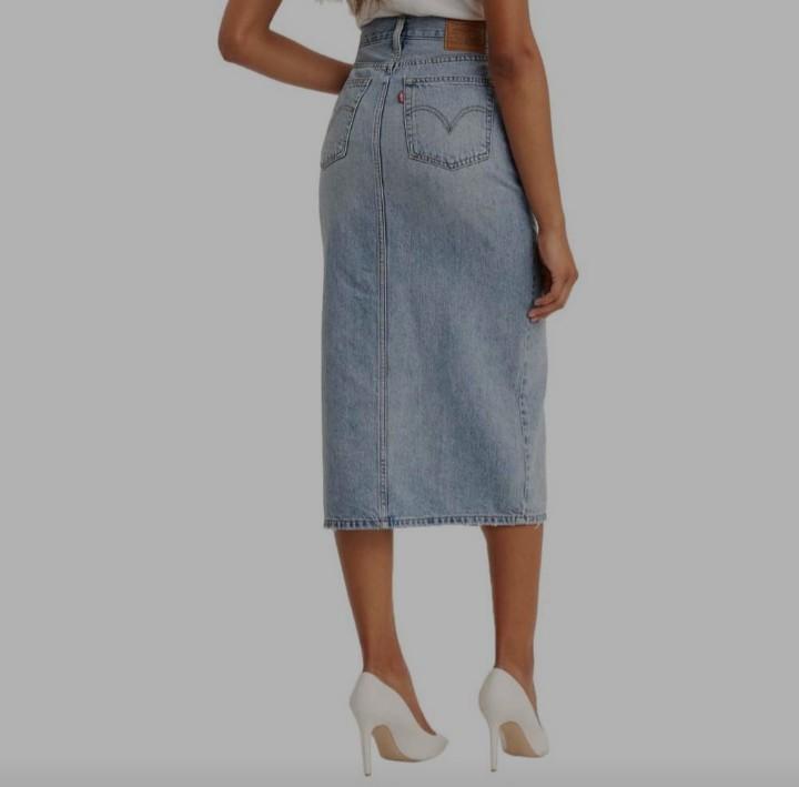 A line midi store button skirt levis
