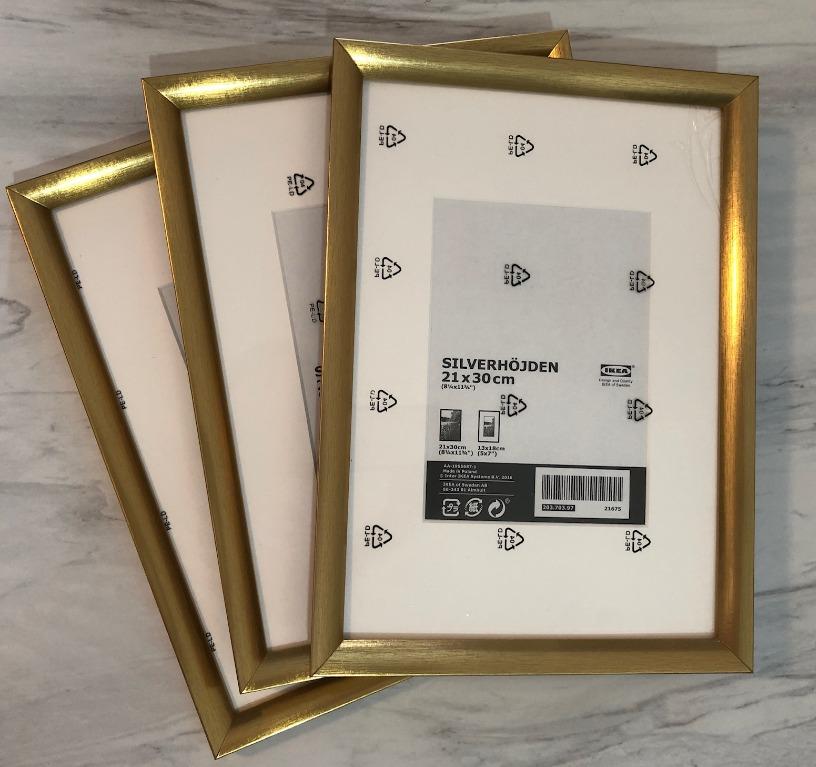 Brand New Ikea Silverhojden 21 X 30 Cm Gold Photo Frames Furniture Home Decor Others On Carousell