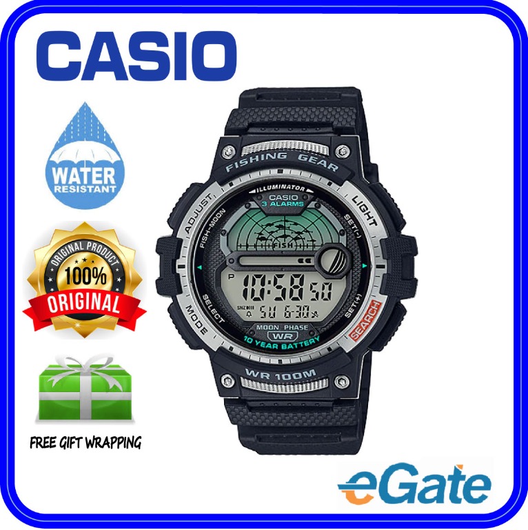 Casio OUTGEAR WS-1200H-1AV Men Digital YOUTH Design Fishing Gear Black  Resin Band Original Casual Watch WS-1200WH, Men's Fashion, Watches &  Accessories, Watches on Carousell