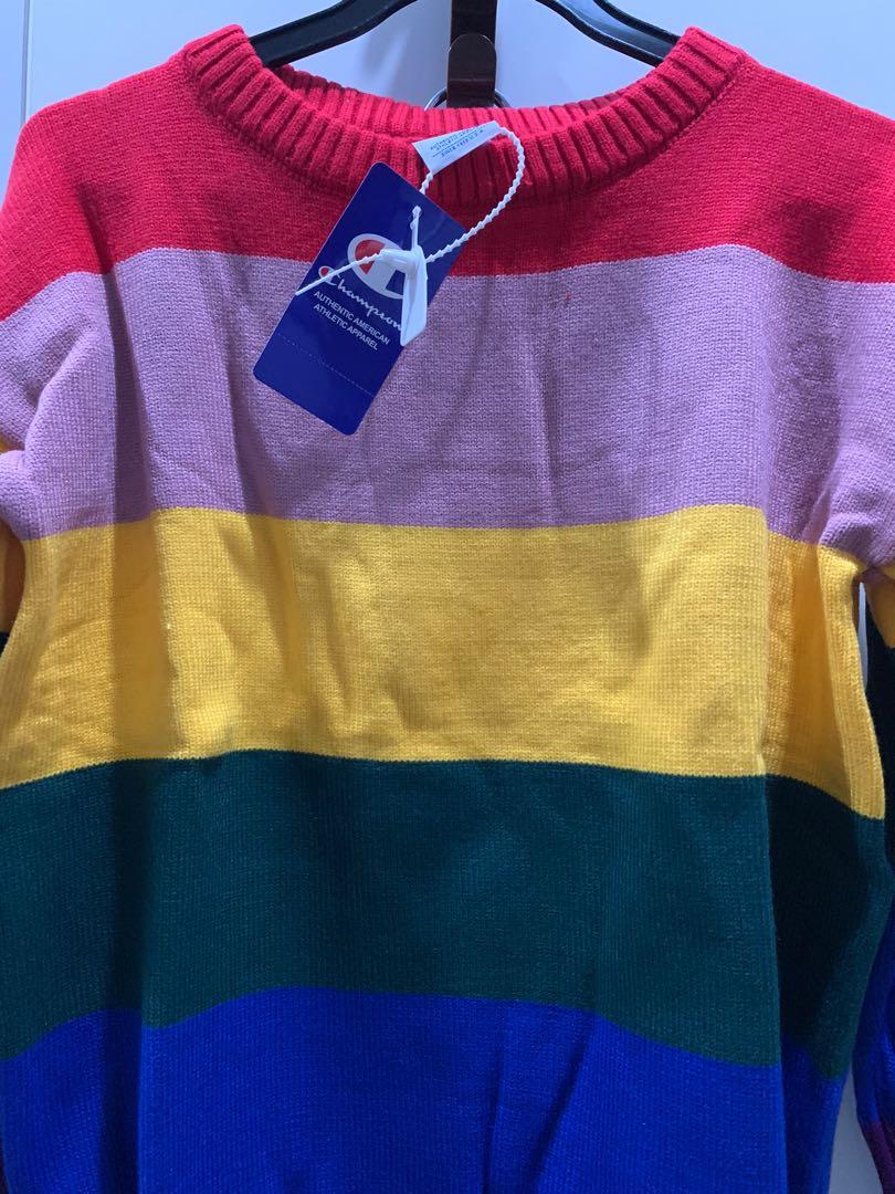 Champion best sale rainbow sweater