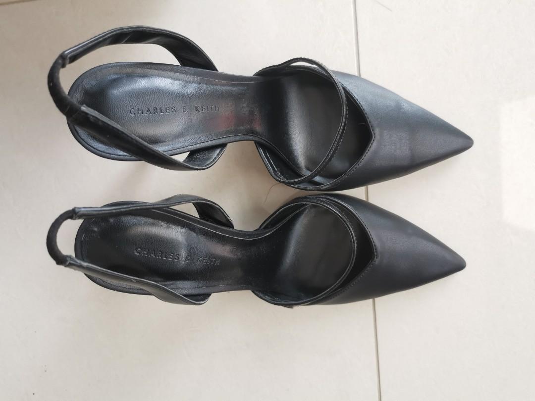 charles and keith black shoes