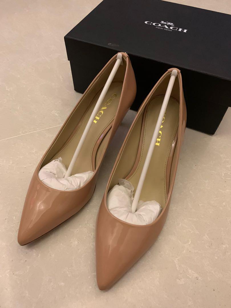 Coach nude heels 38 Women s Fashion Footwear Heels on Carousell