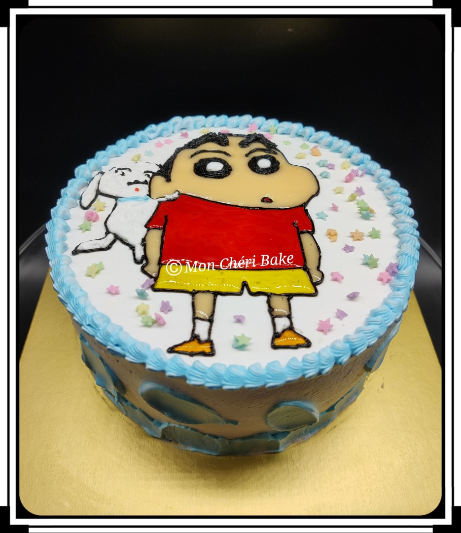 Chugh's Food House - Shinchan theme cake of 2 pounds in chocolate cream cake  😋😋 #kidsthemecake ❌NO PRESERVATIVES ❌NO PREMIX ✓BEST AND PURE INGREDIENTS  . . . . #homemade #freshmade #orderoftheday #eggless #