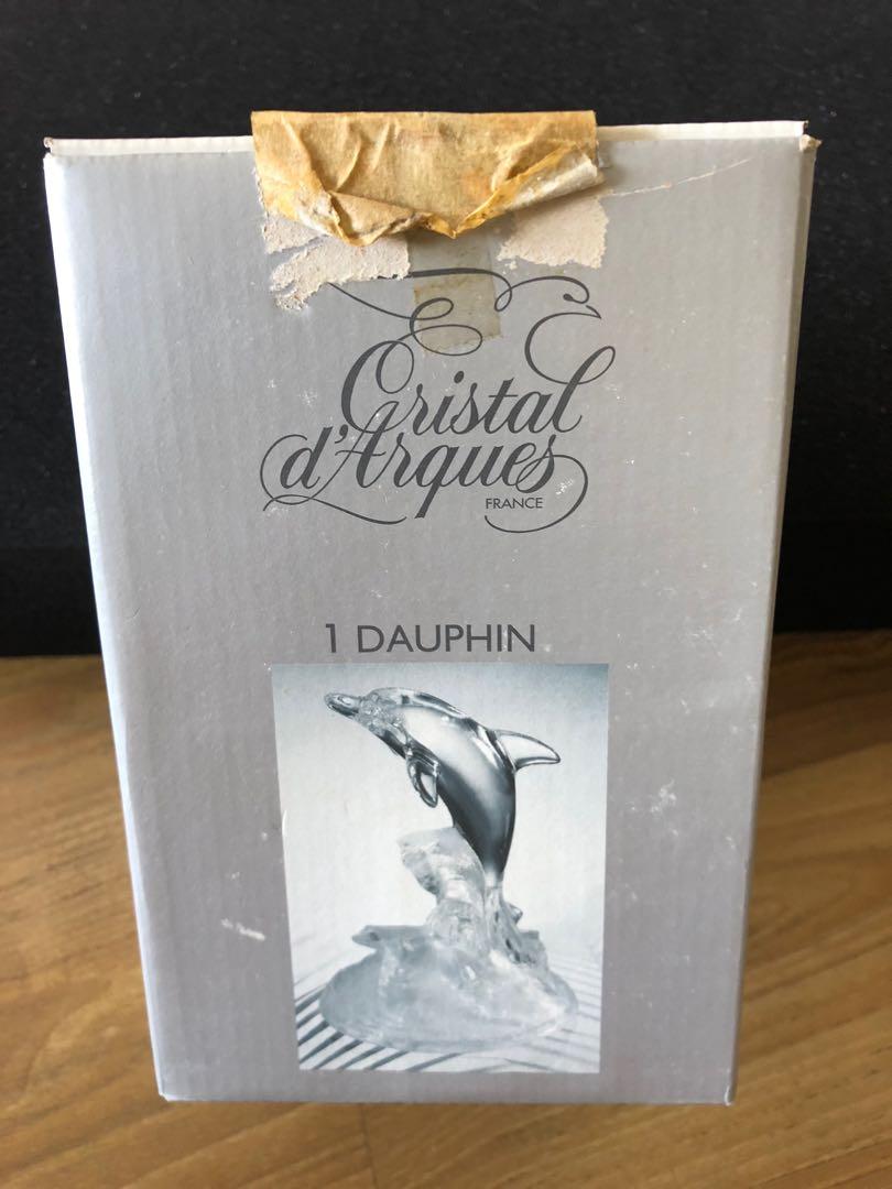 Figurine Cristal Dauphin Cristal D'Arques - Sculpture Ornement Verre Made In France