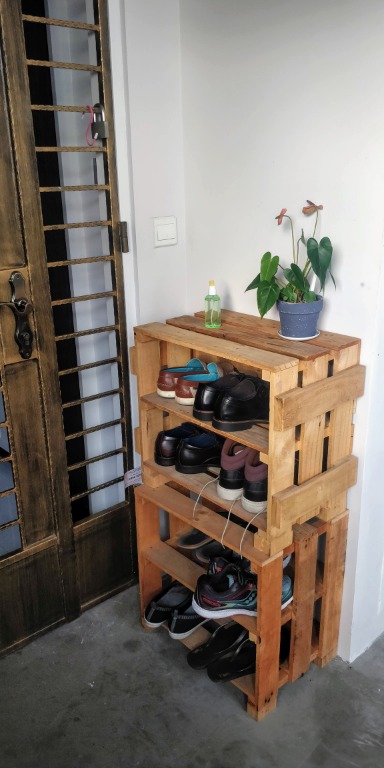 Customized Wooden Crate Shoe Rack Furniture Home Living Home