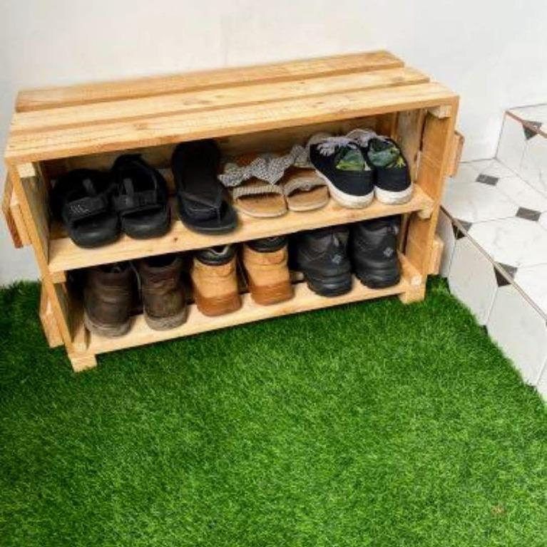 Wooden crate shoe rack sale
