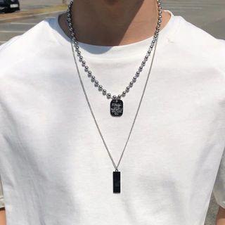 [DamnSavage] Trendy Simple Style Necklace Men Accessories Set