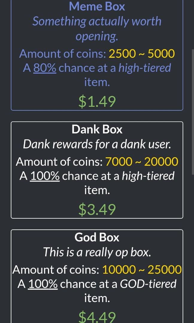 SOLD - [Billions in Coins] Dank Memer Coins and Items [$0,03/million] -  EpicNPC