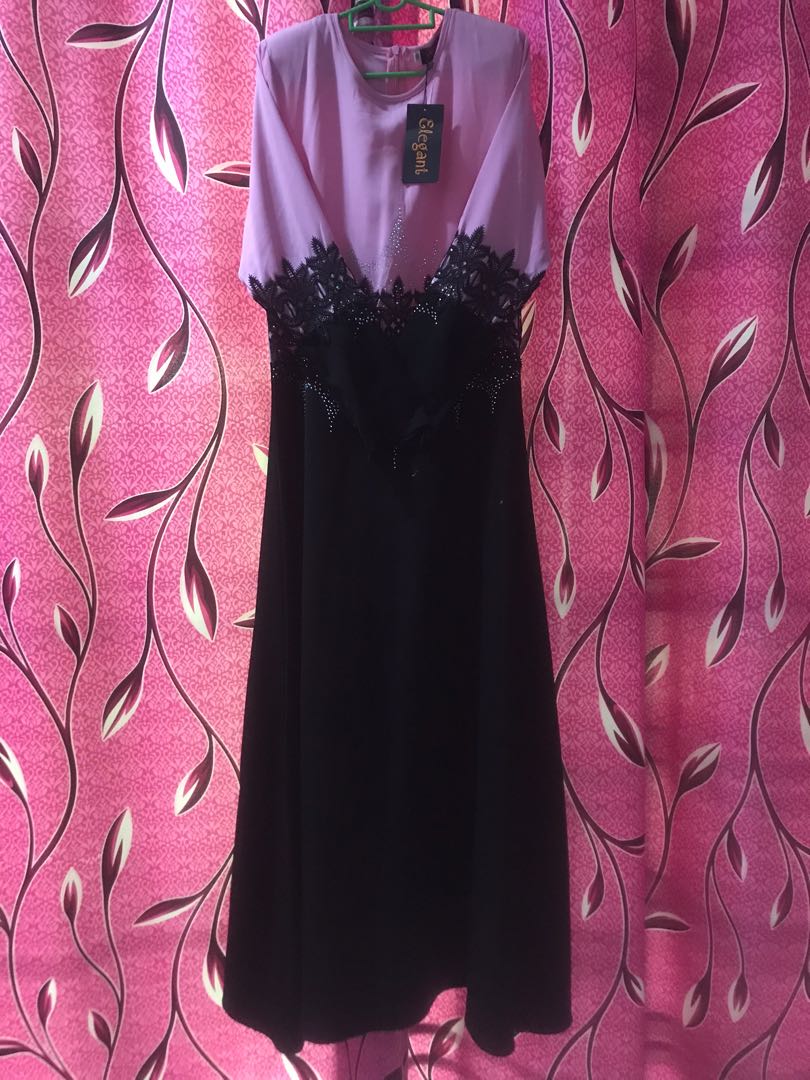 dress hitam pink