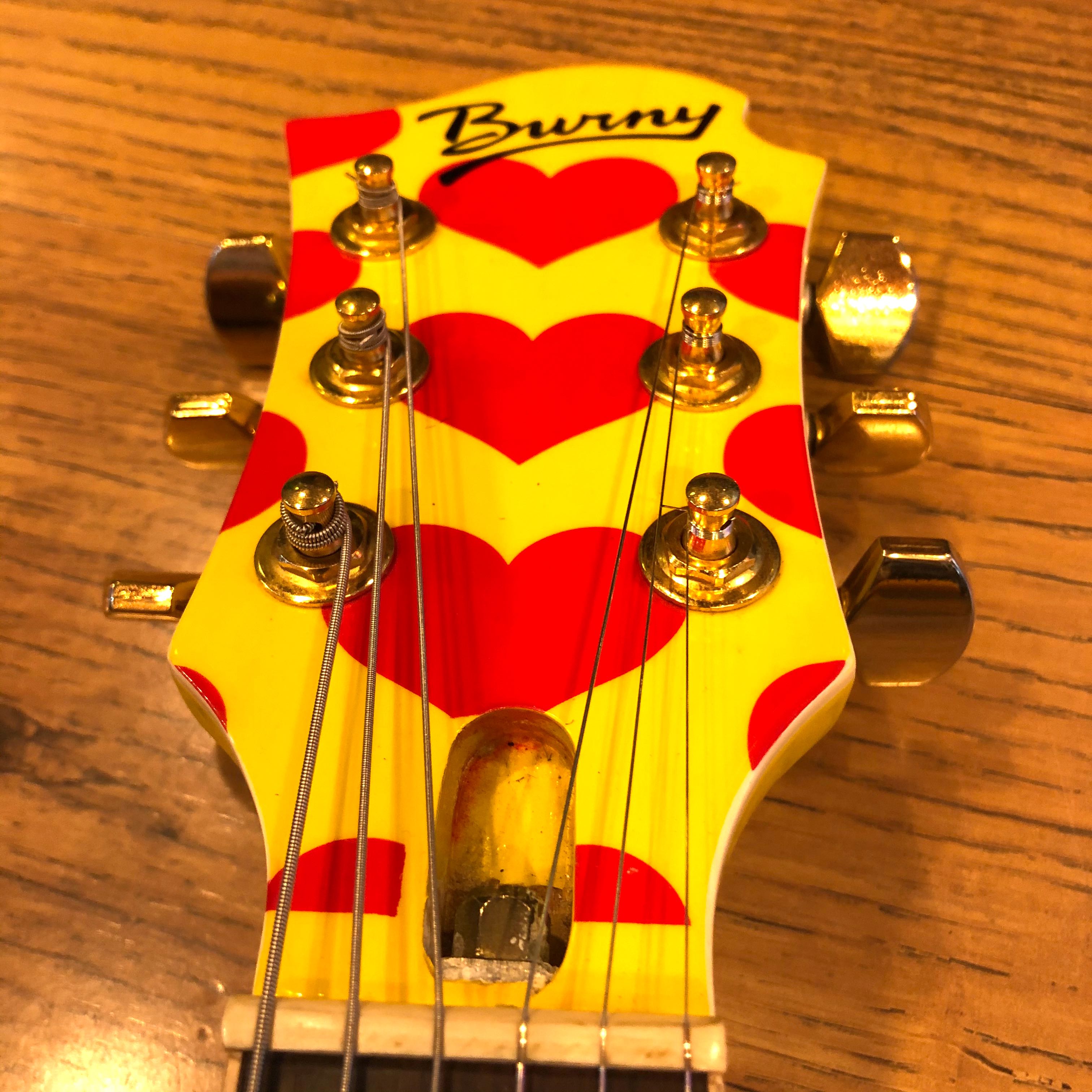 Burny エレキギター ハート柄 Burny / YH-JR. Heart Yellow (HY)【FERNANDES X JAPAN hide