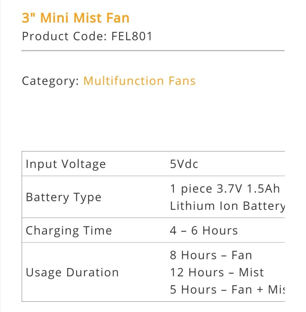 Firefly Fan and Mist - FEL80, TV & Home Appliances, Air Conditioning ...
