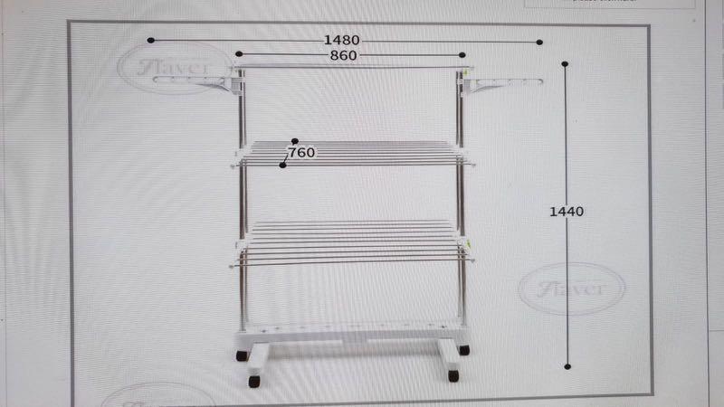 Foldable Drying Rack (Category: Shelves, Cabinets & Racks) located in Singapore. Submitted by wadangee (Listing ID 1016338743, Image 3). Description: Brand New Bought at $79.90 Dimensions as stated as in pictures above .