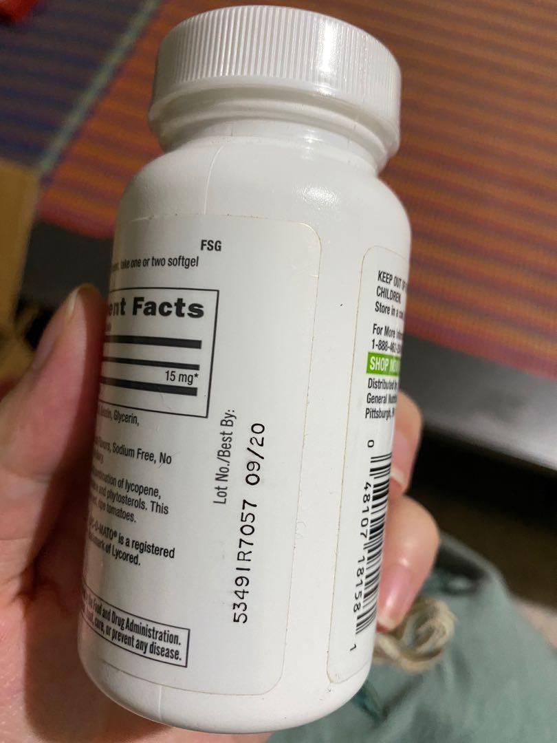 GNC Lycopene 15 mg, Health & Nutrition, Health Supplements, Vitamins