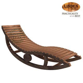 Handcrafted Solid Teak Wood ECO Laying Rocking Chair Furniture