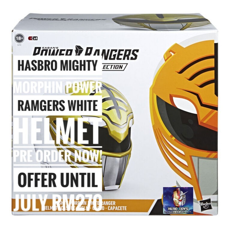 Hasbro white ranger helmet top