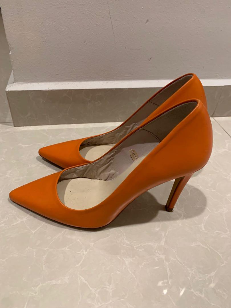 zara orange heels