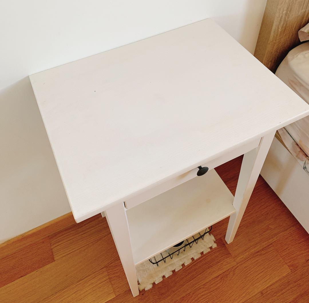 IKEA Bedside Table with glass decorations, Furniture & Home Living