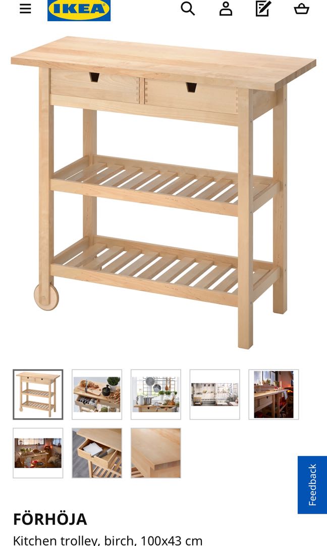 Ikea Forhoja Kitchen Cabinet Table Trolley Furniture Shelves Drawers On Carousell