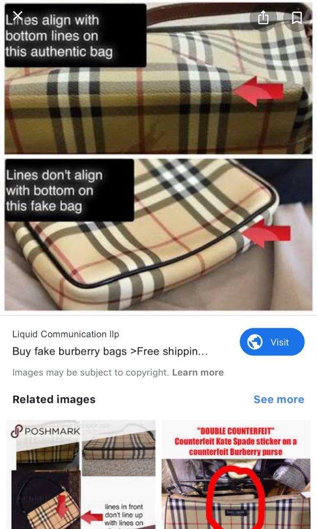 Burberry hand bag real vs fake review. How to spot counterfeit