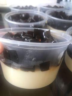 Japanese style milk pudding with coffee jelly 100 per tube minimum of 3 per order