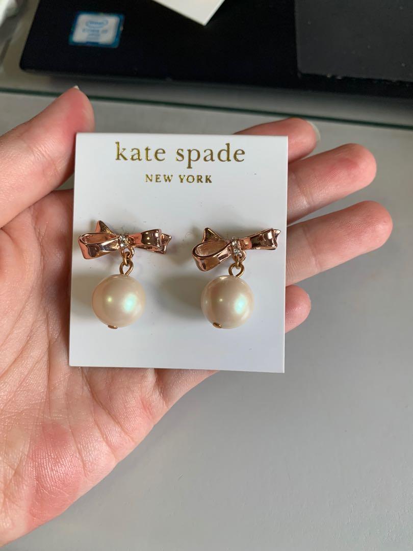 Kate spade bow pearl earrings hotsell