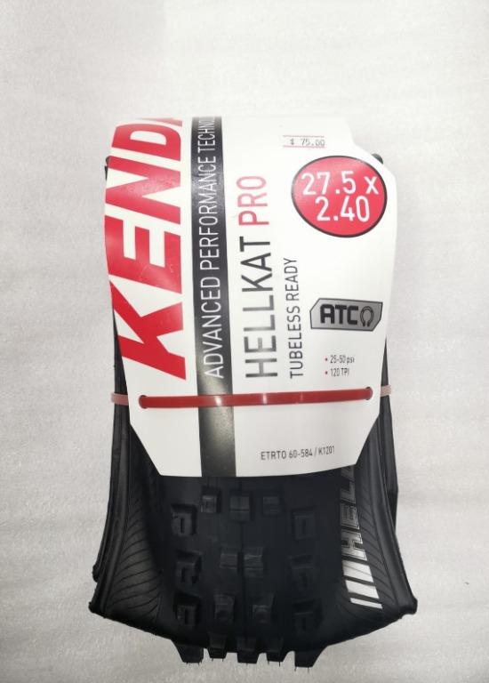 Kenda Hellkat Pro 27.5x2.40 ATC Folding MTB Tyres, Sports 