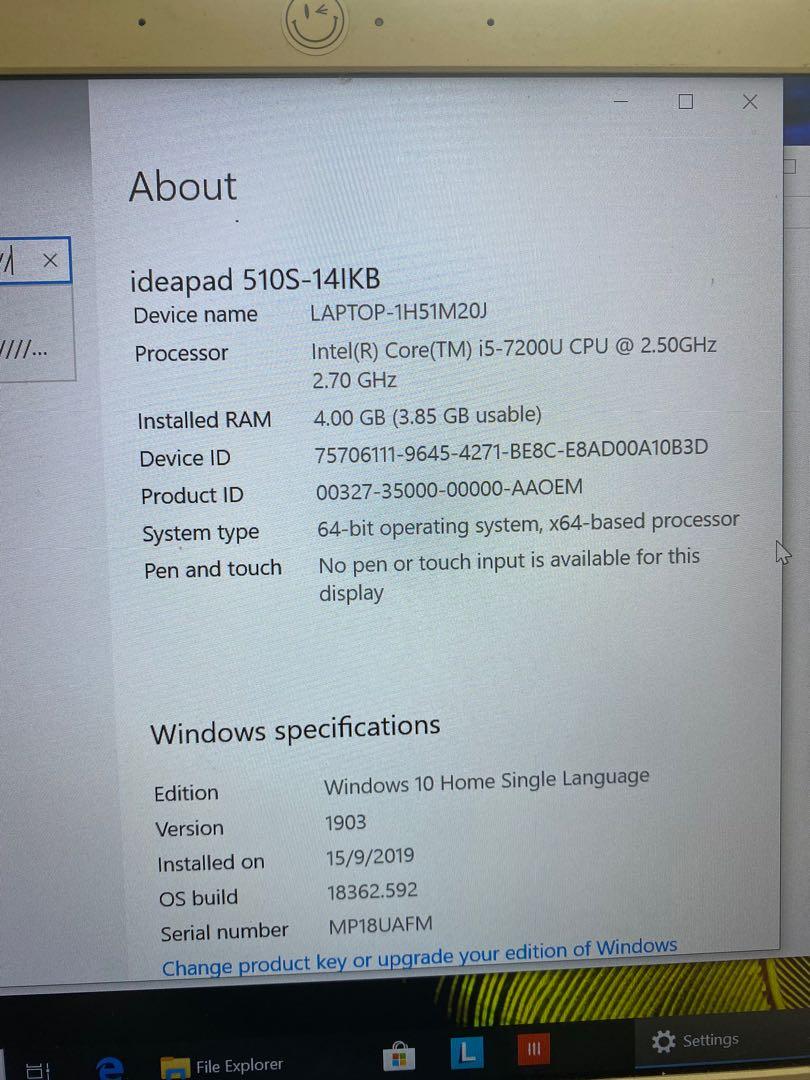 Lenovo Ideapad 510s 80uv006mih Laptop Core I5 7th Gen 4 Gb 1 Tb Windows 10 2 Gb Electronics Computers Laptops On Carousell