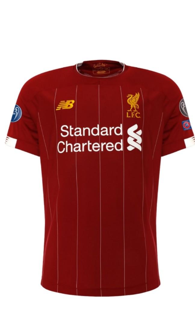 liverpool 19 20 euro jersey with gold world fifa badge and gold champions of europe 6 sports sports apparel on carousell