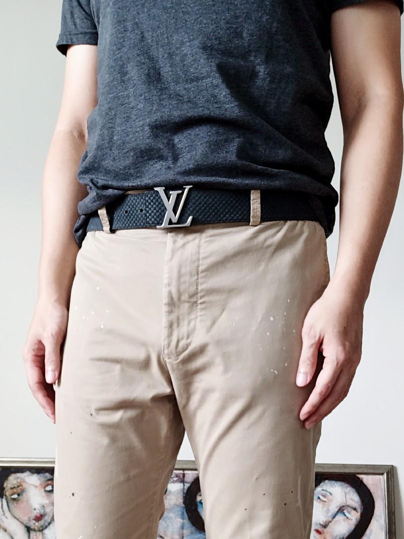 LOUIS VUITTON Men Mini Damier Leather LV Initiales 40mm Belt (100%  AUTHENTIC)