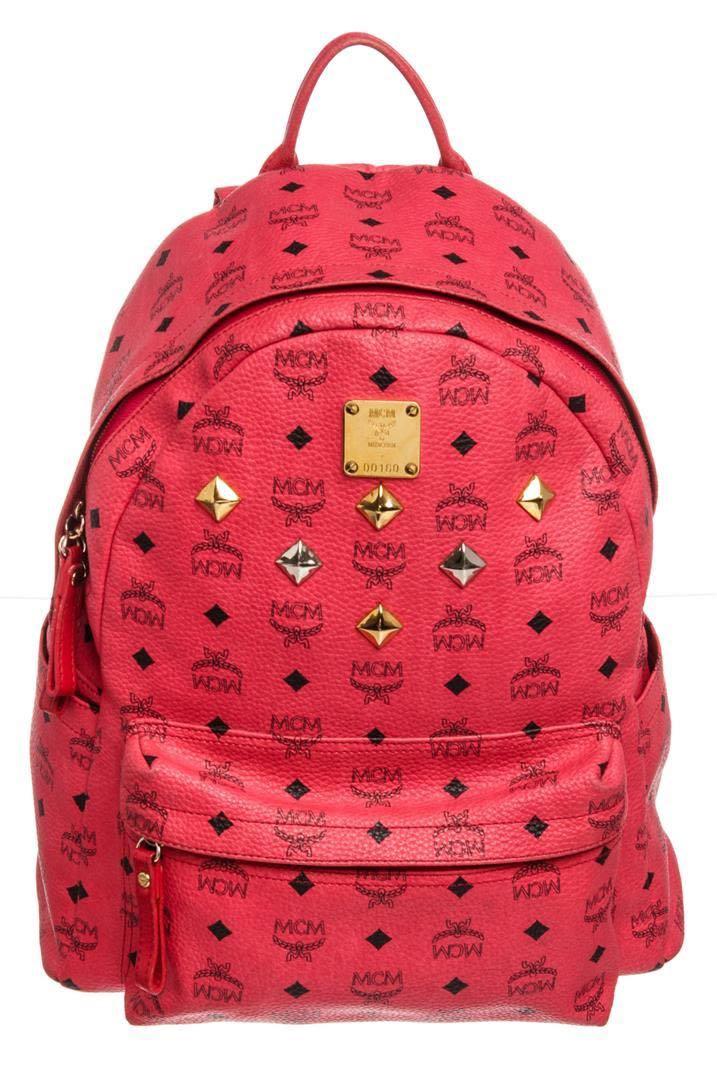 Mcm red studded backpack online