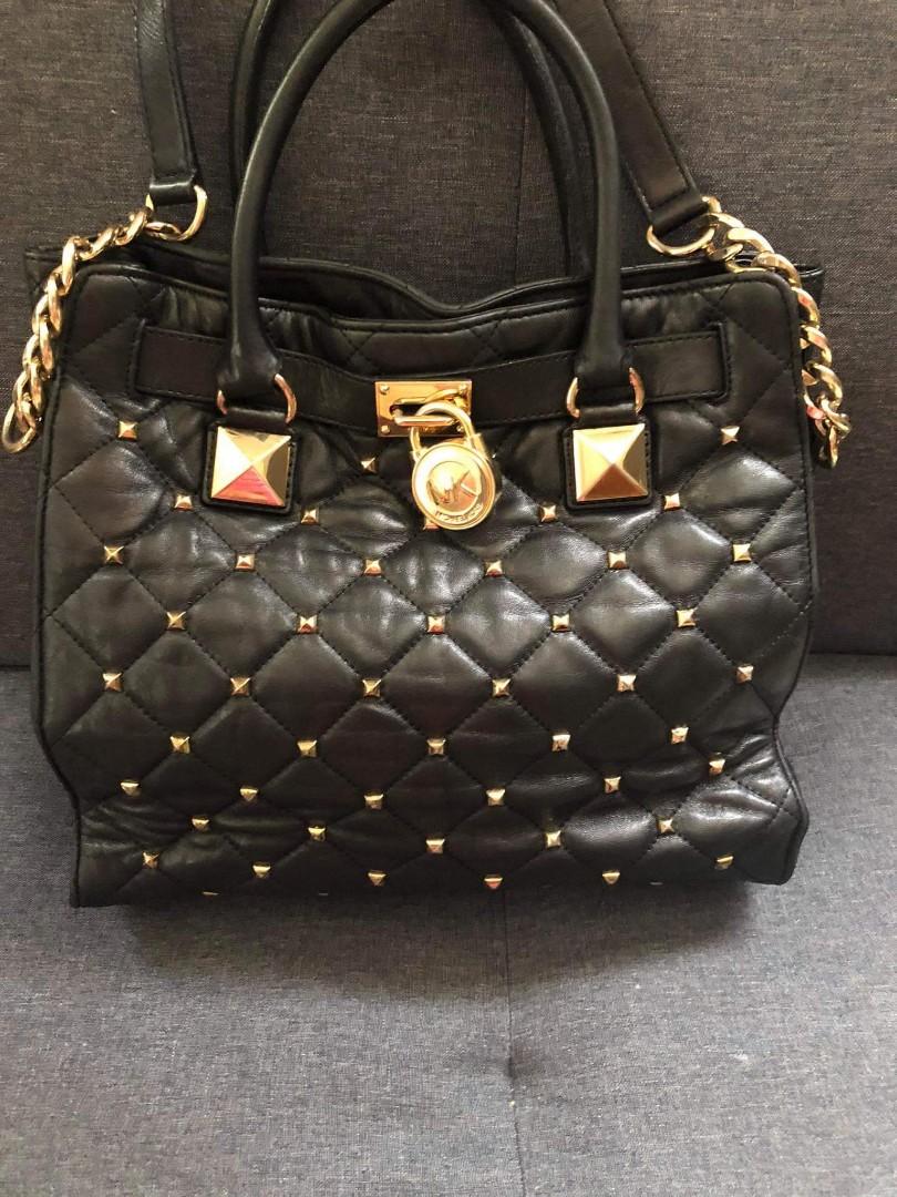 MICHAEL Michael Kors Hamilton Studded Quilted Leather Tote in