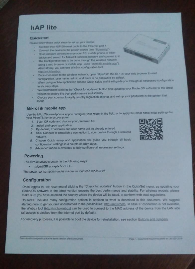 Mikrotik hAP Lite setup for beginner networking