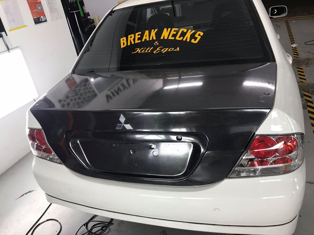 Mitsubishi Lancer Cs3 Rear Boot Carbon Sticker Wrap Car Accessories Accessories On Carousell