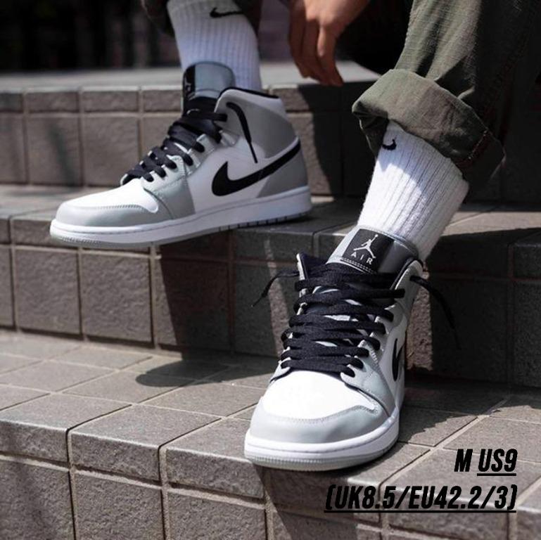 Nike air jordan 1 retro mid gs smoke grey