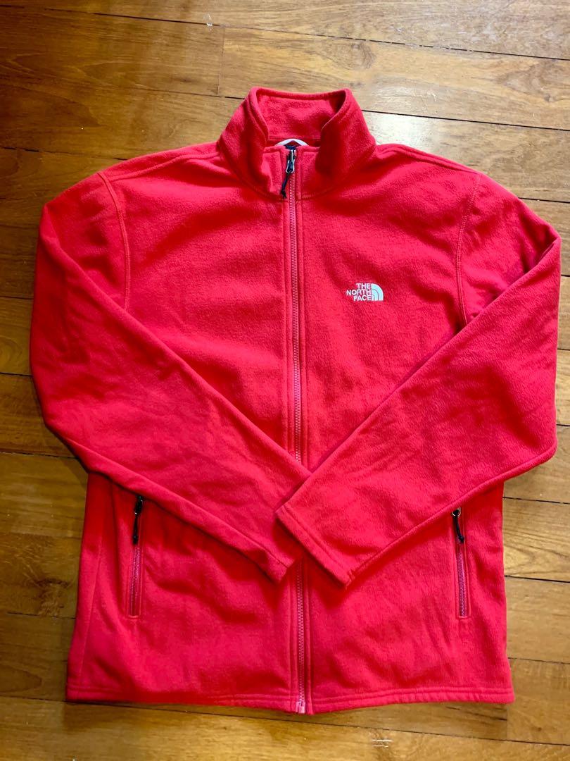 North face top red fleece jacket