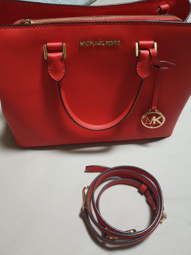 Original michael kors bag red, Luxury, Bags & Wallets on Carousell