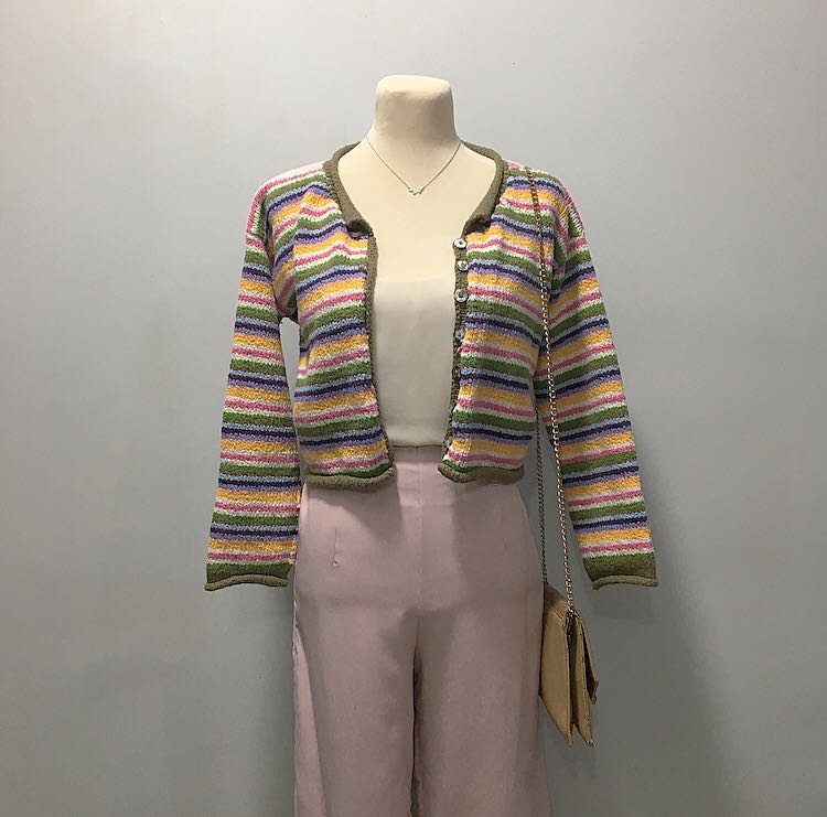 pastel cropped cardigan