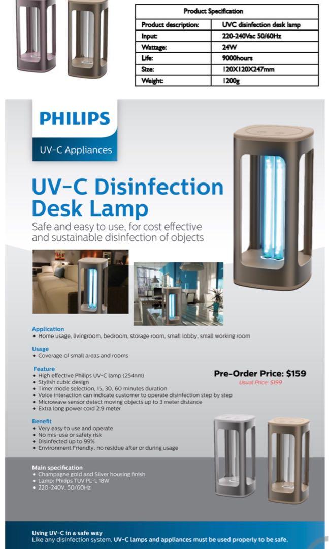 PHILIPS UVC DESKLAMP Furniture Home Living Lighting Fans