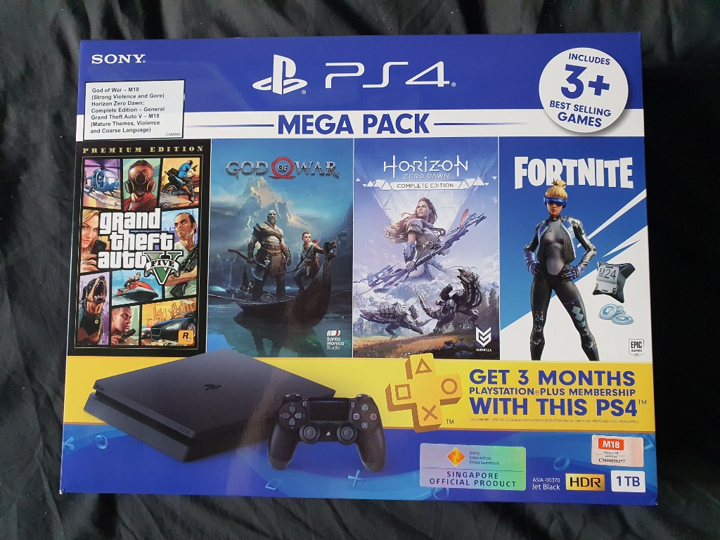 PLAYSTATION 4 SLIM MEGA PACK 2 BUNDLE PACK (1TB), Video Gaming, Video