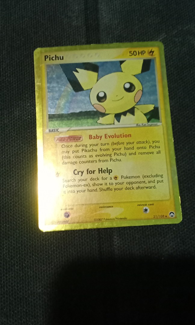 Pokemon Card Pichu Toys Games Board Games Cards On Carousell
