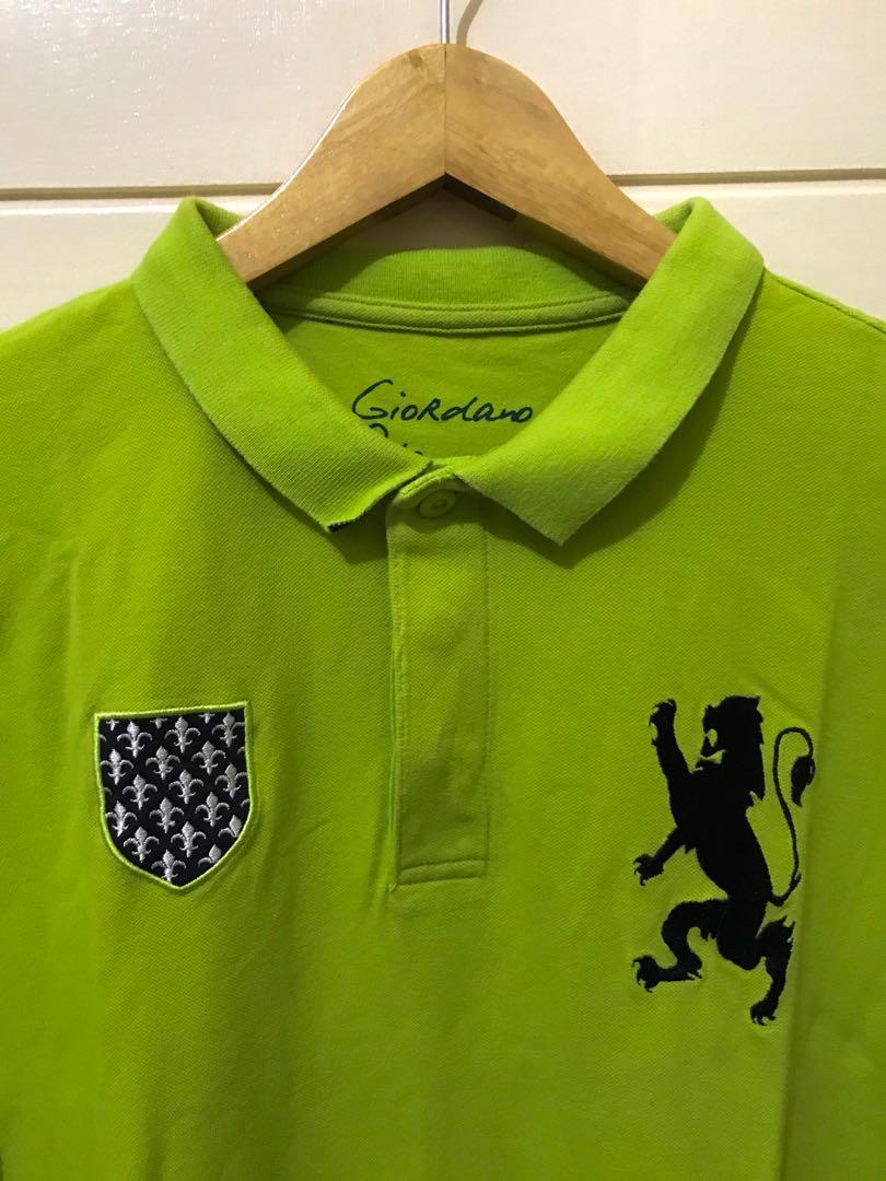 Polo Shirt Warna Neon Green, Fesyen 