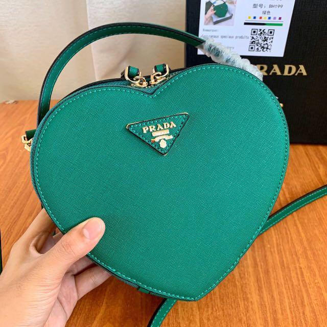 heart shaped prada bag
