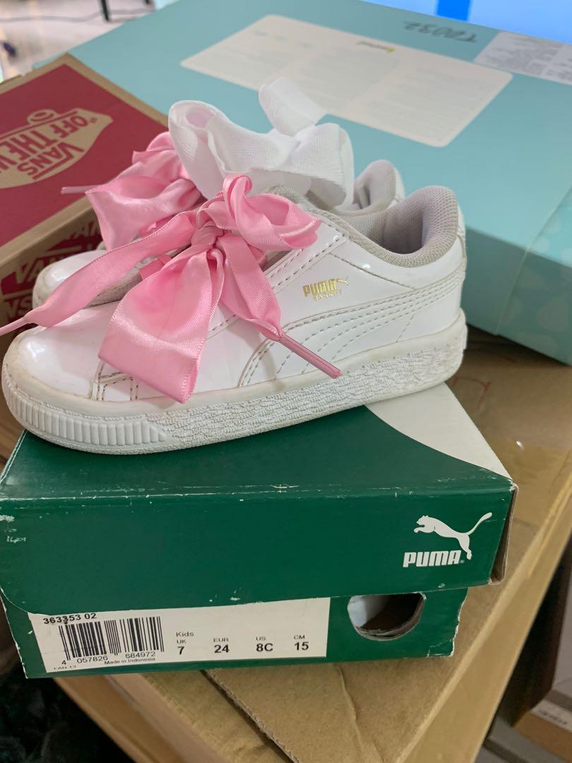 Puma basket heart patent White Infant size 15cm Babies Kids