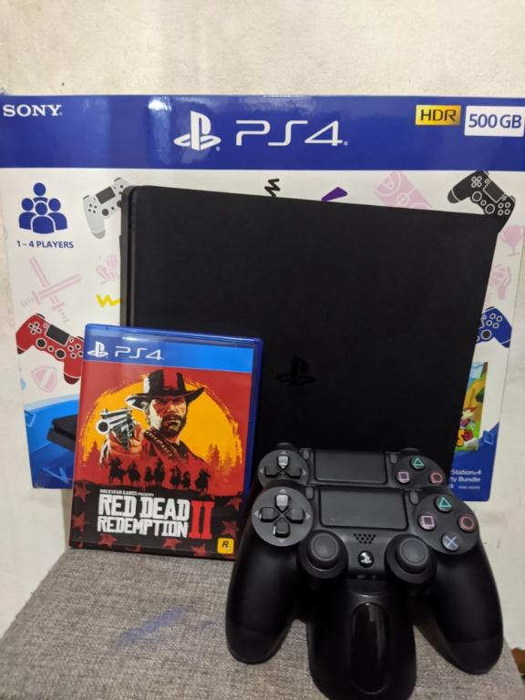  Sony PlayStation 4 500GB Console (Black) with Red Dead  Redemption 2 Bundle : Video Games