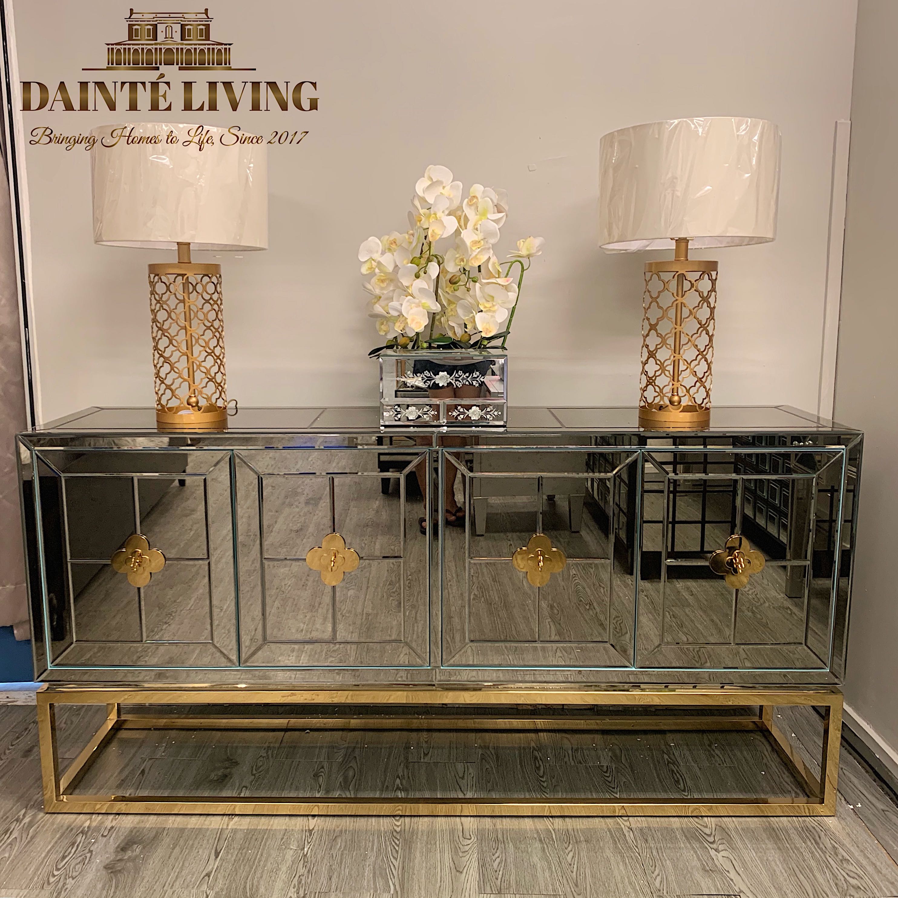 Mirrored hot sale buffet hutch