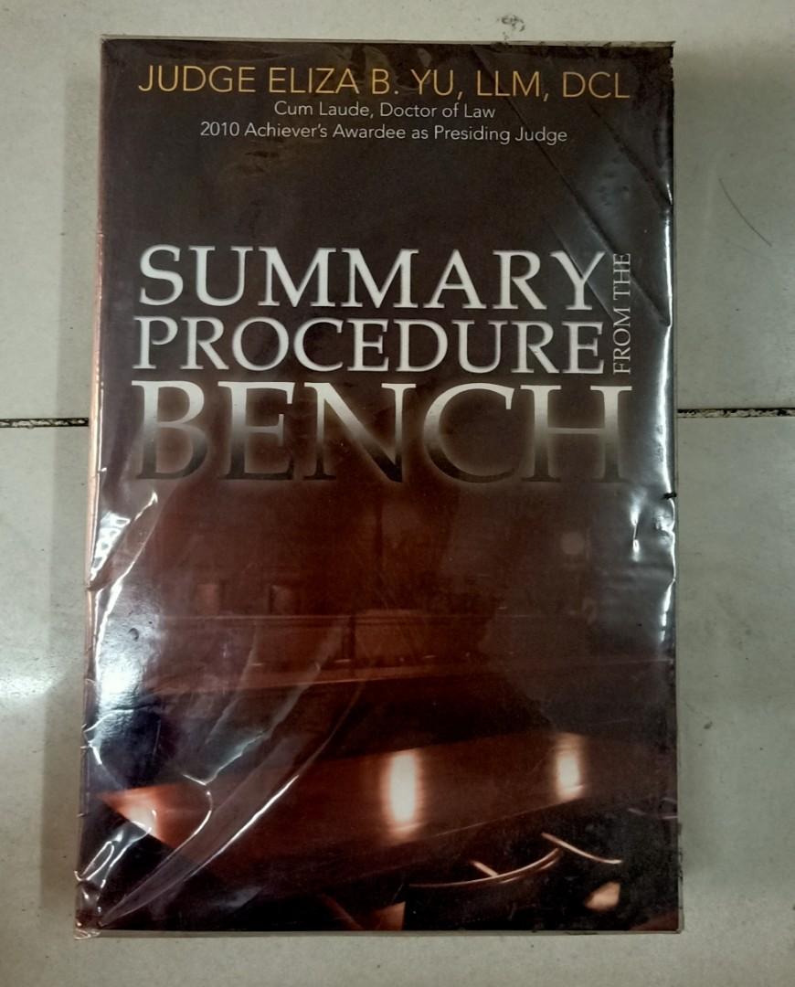 Summary Procedure From The Bench Books Books On Carousell