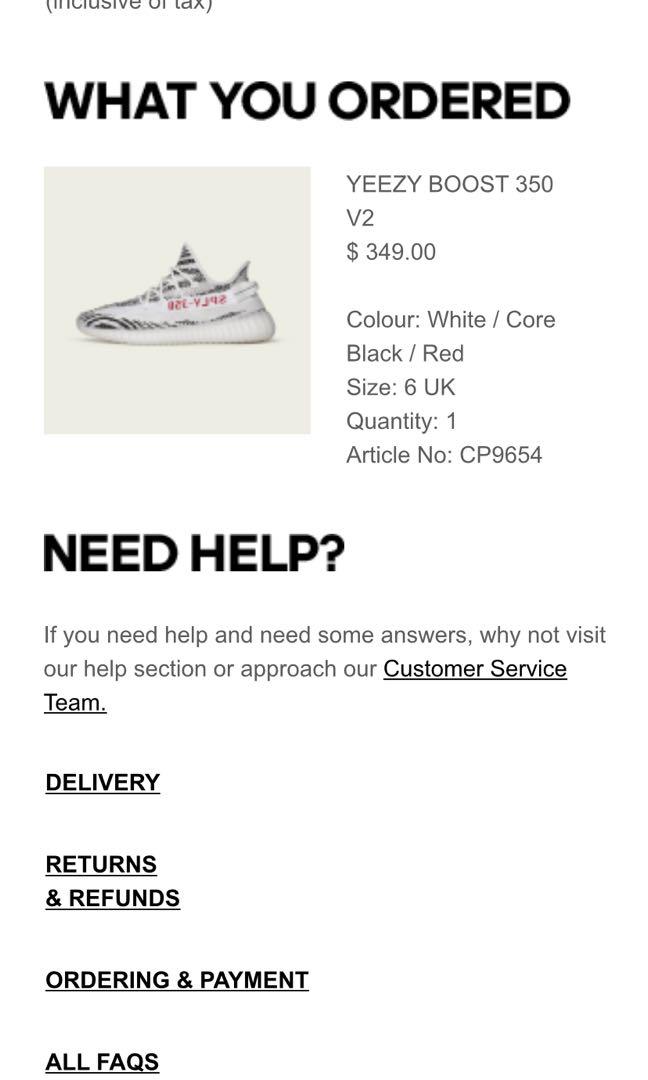 uk6 us6.5 Yeezy Boost 350 V2 Zebra Men s Fashion Footwear Sneakers on Carousell